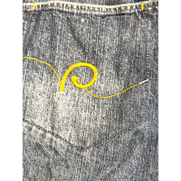 Vintage Rocawear Jean Jacket Hoodie Mens XL Embroidery Zip Sleeves Pockets EUC - Picture 10 of 13